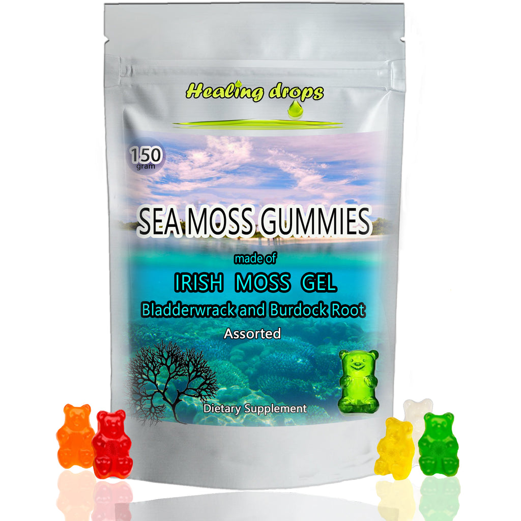 Sea Moss Gummies | Bladderwrack & Burdock Root | Thyroid Skin Detox Support | Healing Drops™