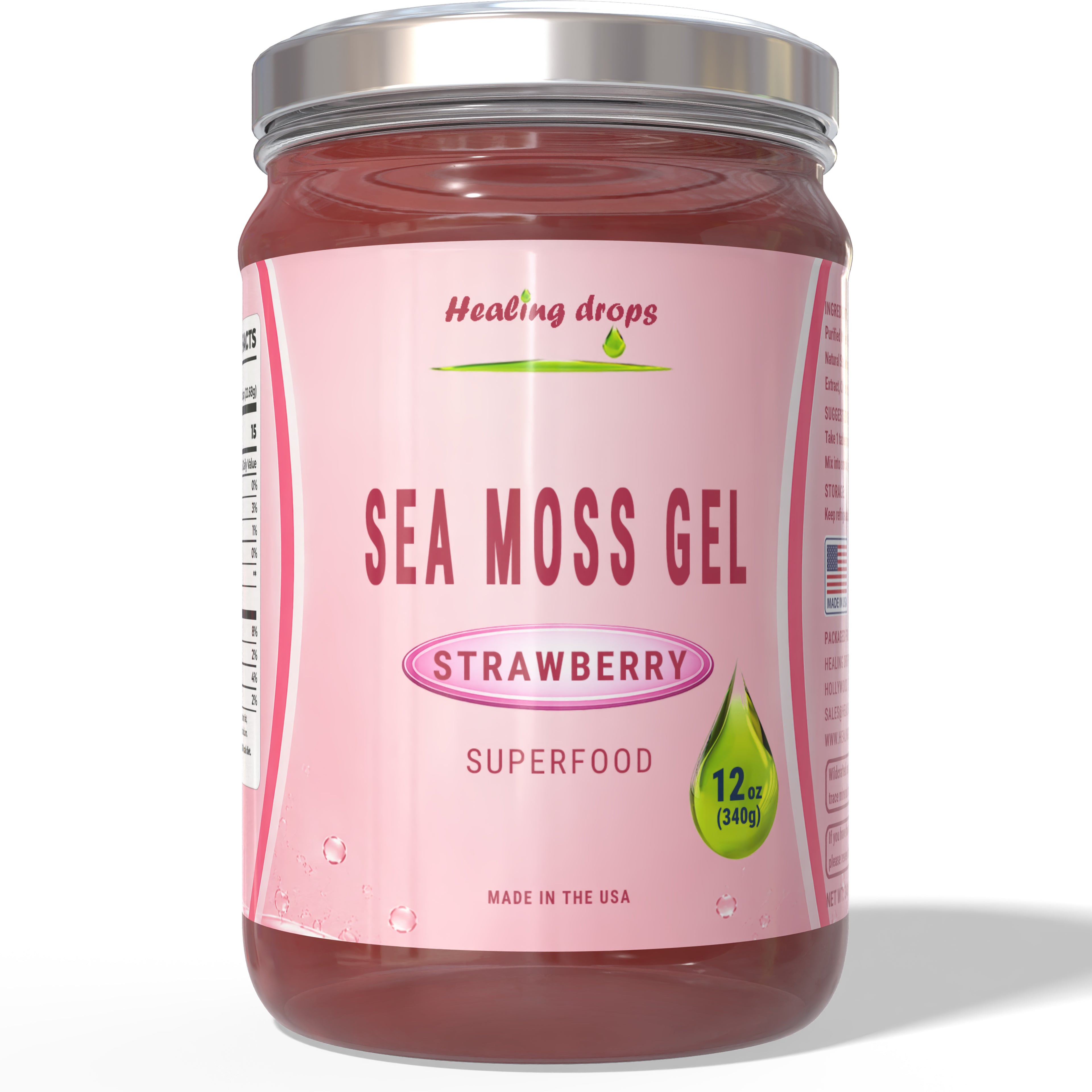 Sea Moss Gel with Strawberry - Superfood by Healing Drops