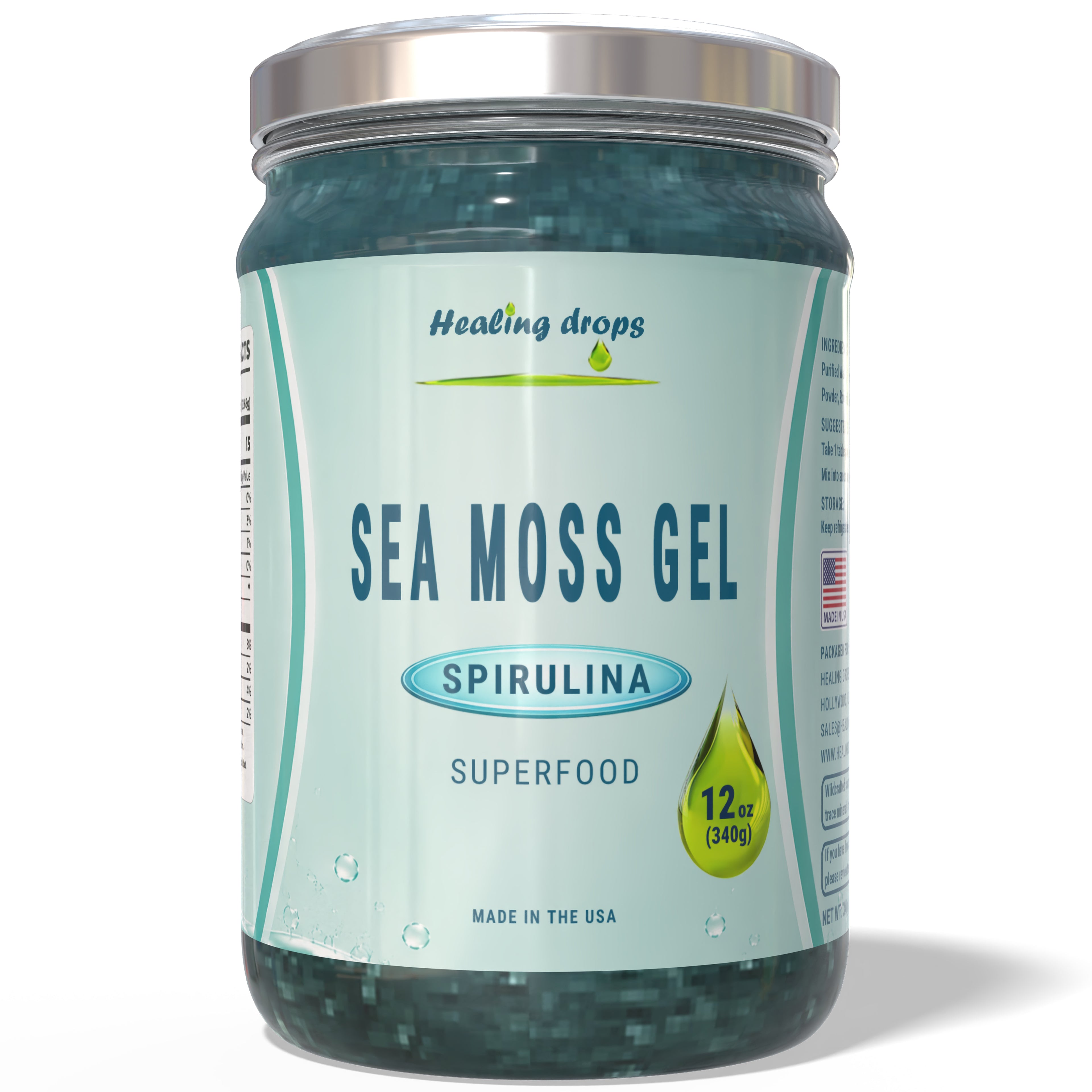 Sea Moss Gel Blue Spirulina Superfood by Healing Drops
