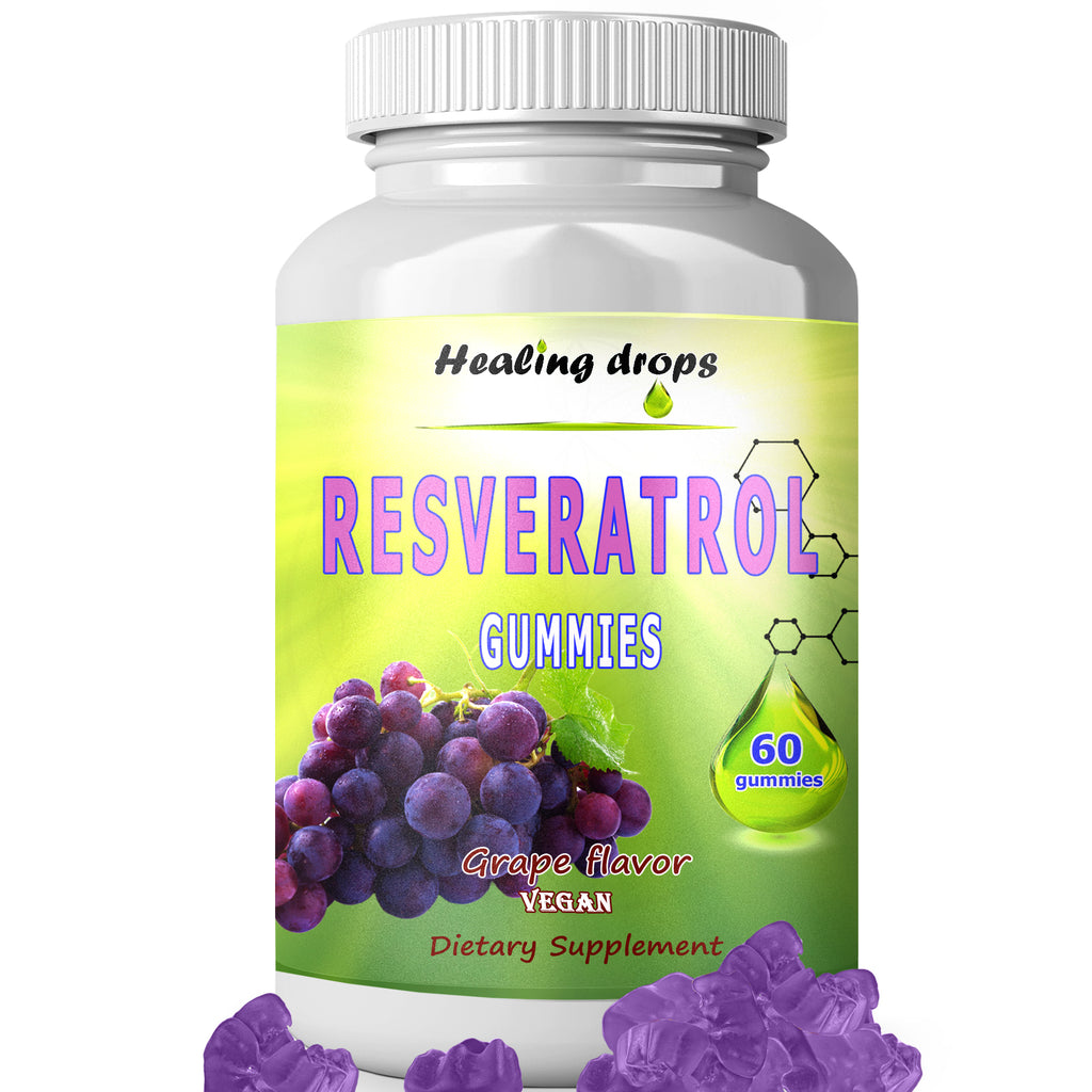 Resveratrol Gummies 1200mg | Antioxidant Immune & Heart Support | Healing Drops™