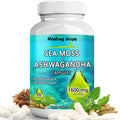 Sea Moss Ashwagandha Capsules | Bladderwrack & Burdock Root | 102 Minerals | Healing Drops™