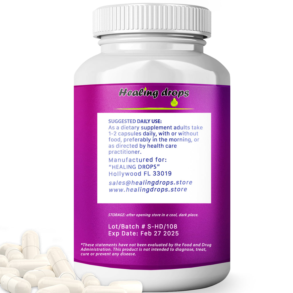 Spermidine Capsules Wheat Germ Extract - High Potency 99% of 3HCL Spermidine (90 Capsules) Healing Drops