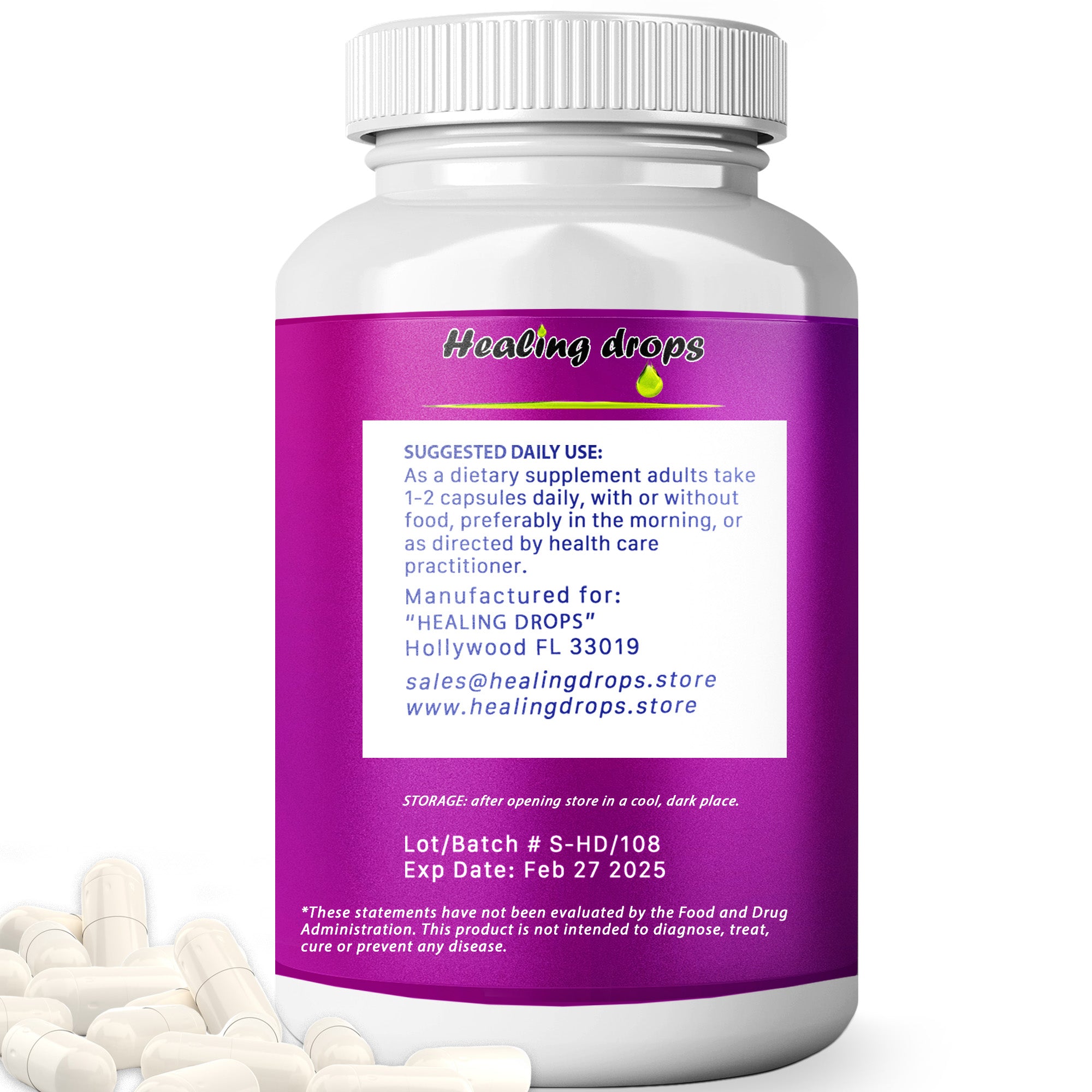 Spermidine Capsules Wheat Germ Extract - High Potency 99% of 3HCL Spermidine (90 Capsules) Healing Drops