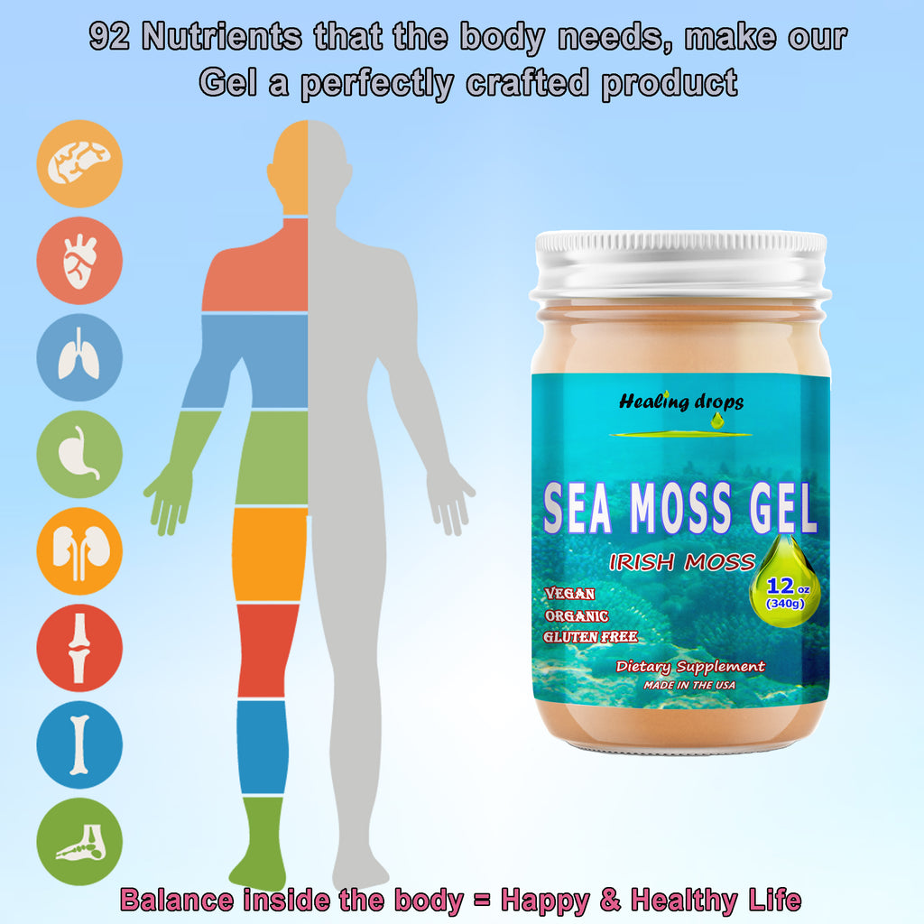 Organic Sea Moss Gel | 92 Minerals & Trace Elements | Healing Drops™