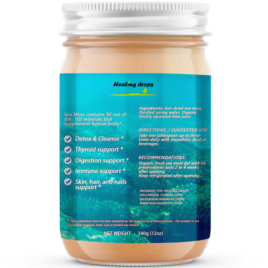 Organic Sea Moss Gel | 92 Minerals & Trace Elements | Healing Drops™