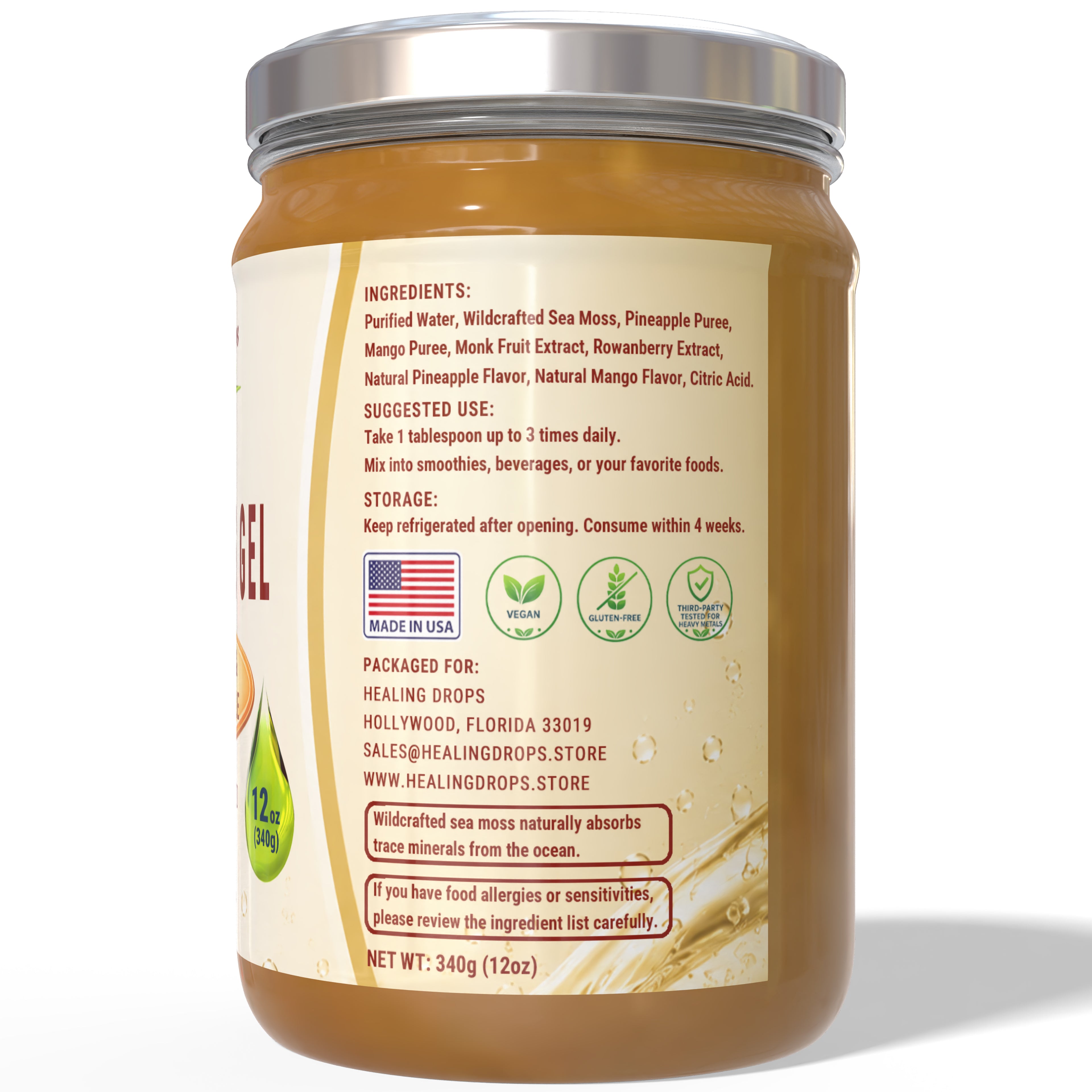 Sea Moss Gel with Pineapple Mango - Superfood Healing Drops