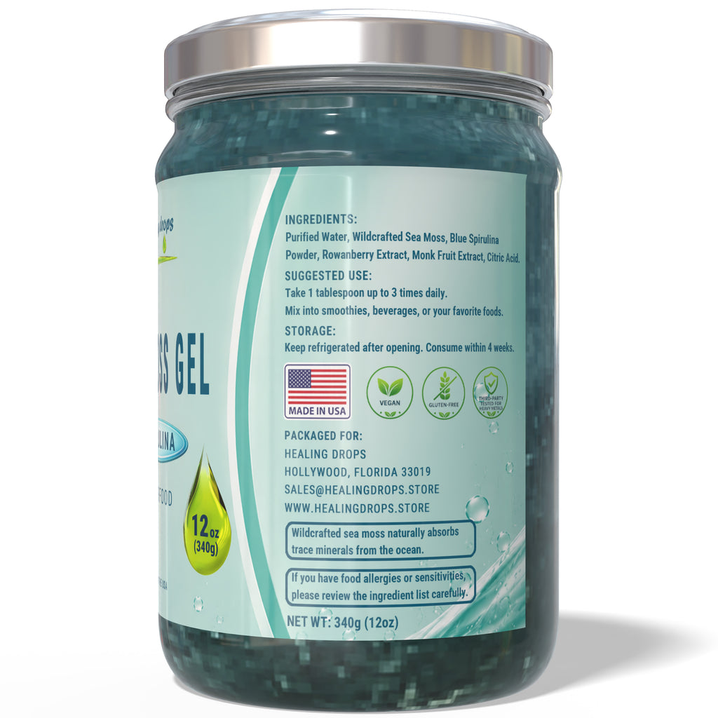 Sea Moss Gel Blue Spirulina Superfood by Healing Drops