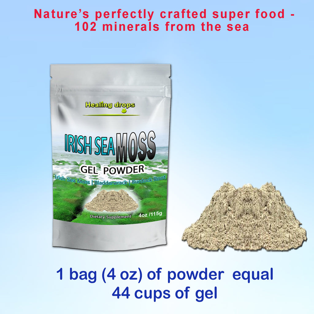 Sea Moss Powder | Bladderwrack & Burdock Root | Raw Wildcrafted | Healing Drops™
