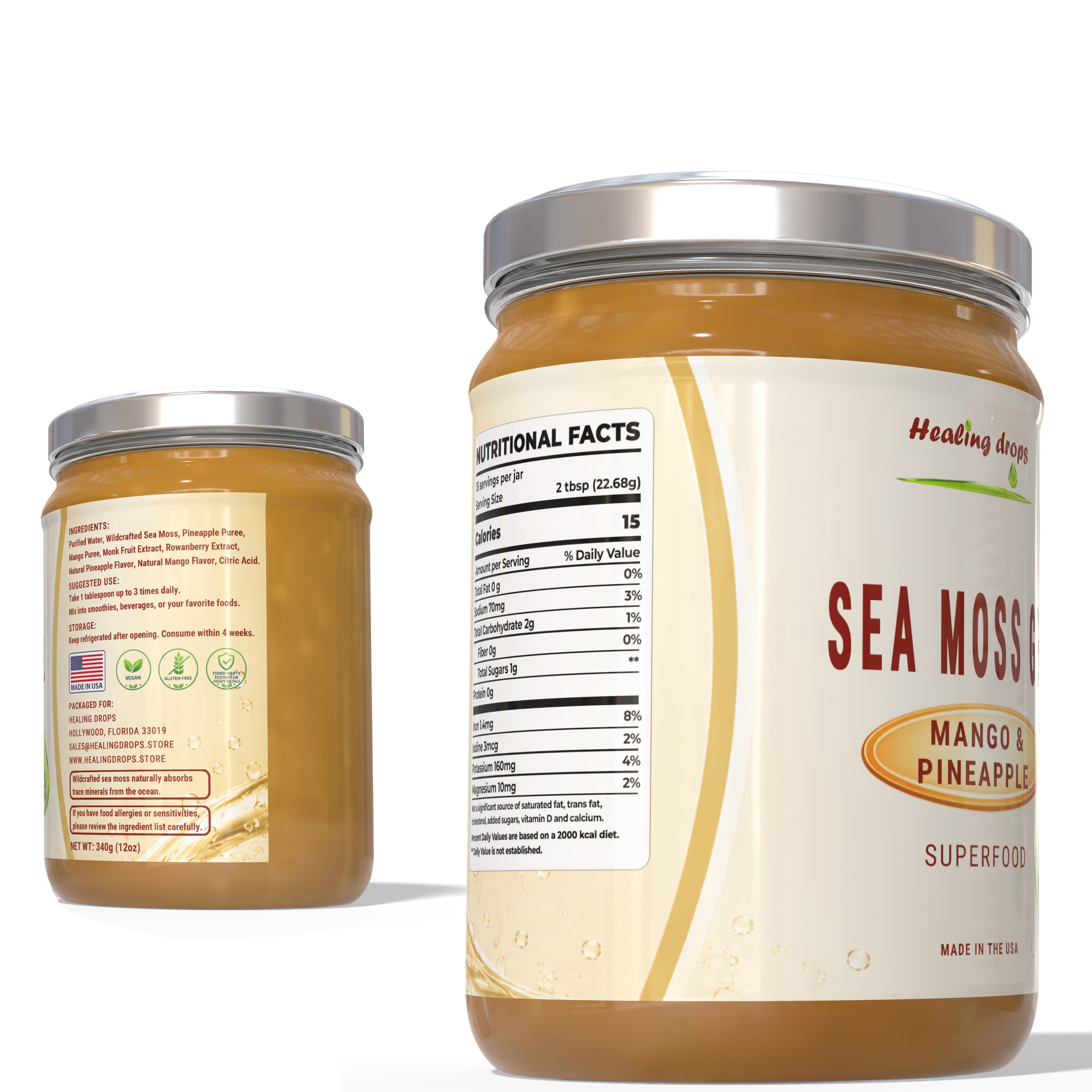 Sea Moss Gel with Pineapple Mango - Superfood Healing Drops
