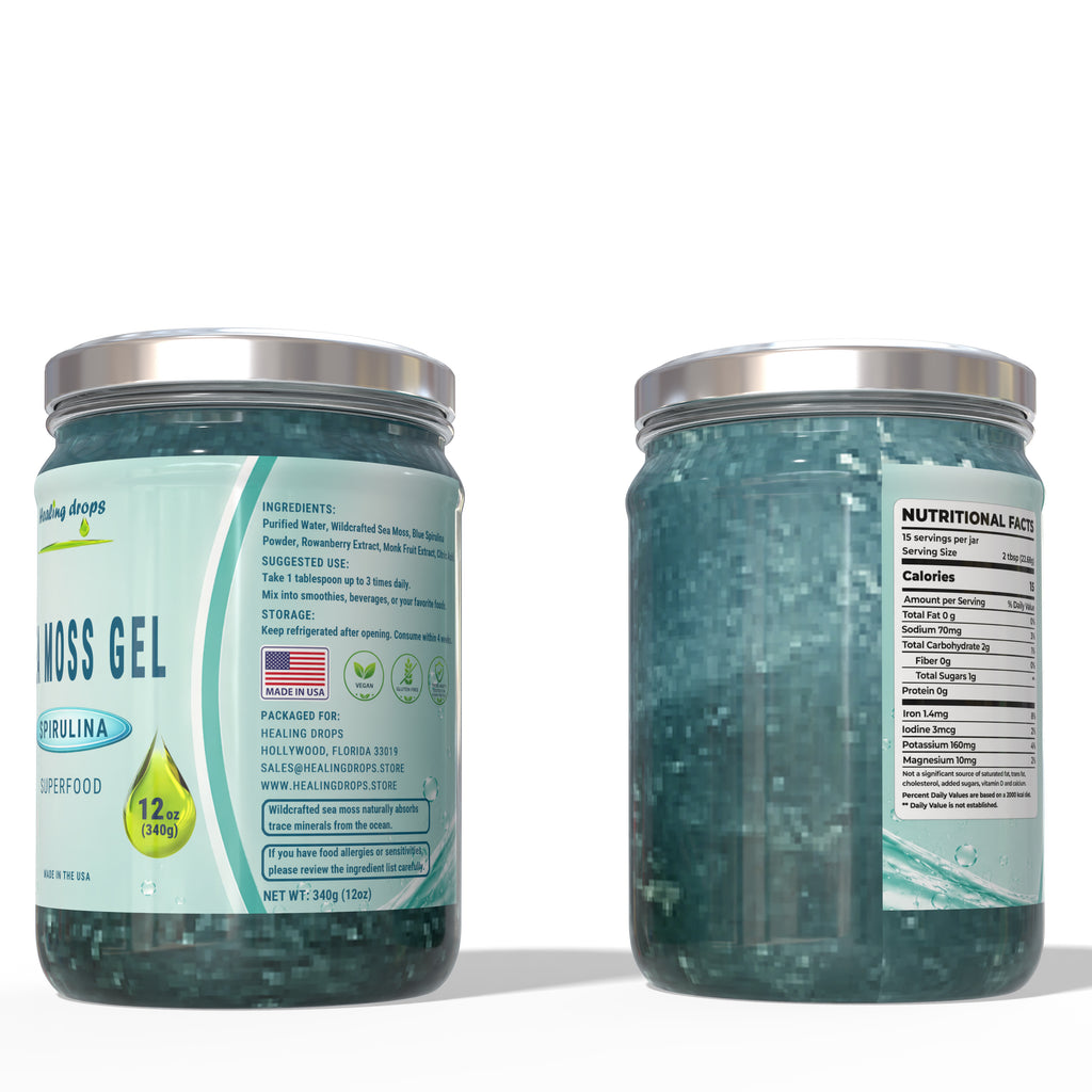 Sea Moss Gel Blue Spirulina Superfood by Healing Drops