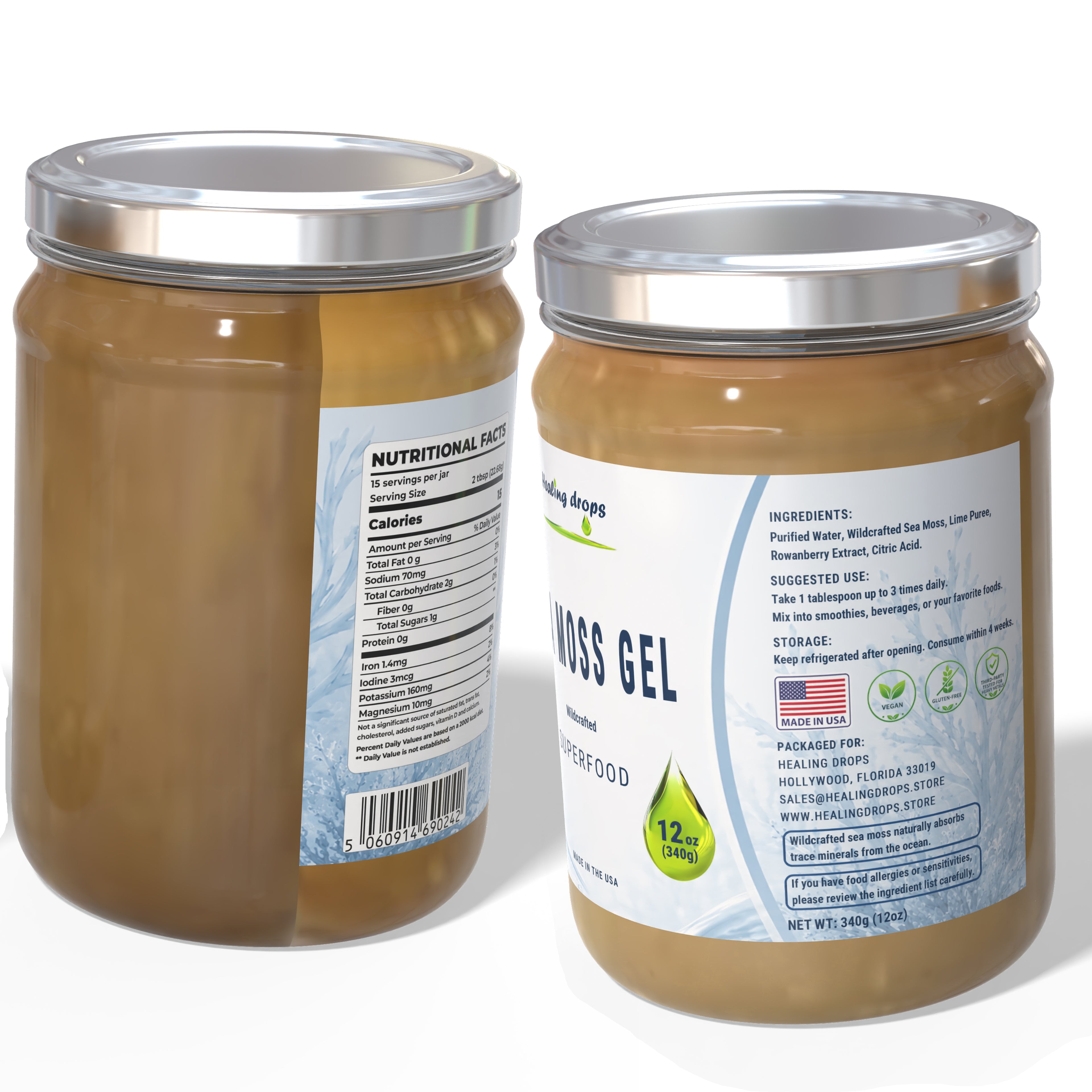 Sea Moss Gel Original | 92 Minerals & Trace Elements | Healing Drops™