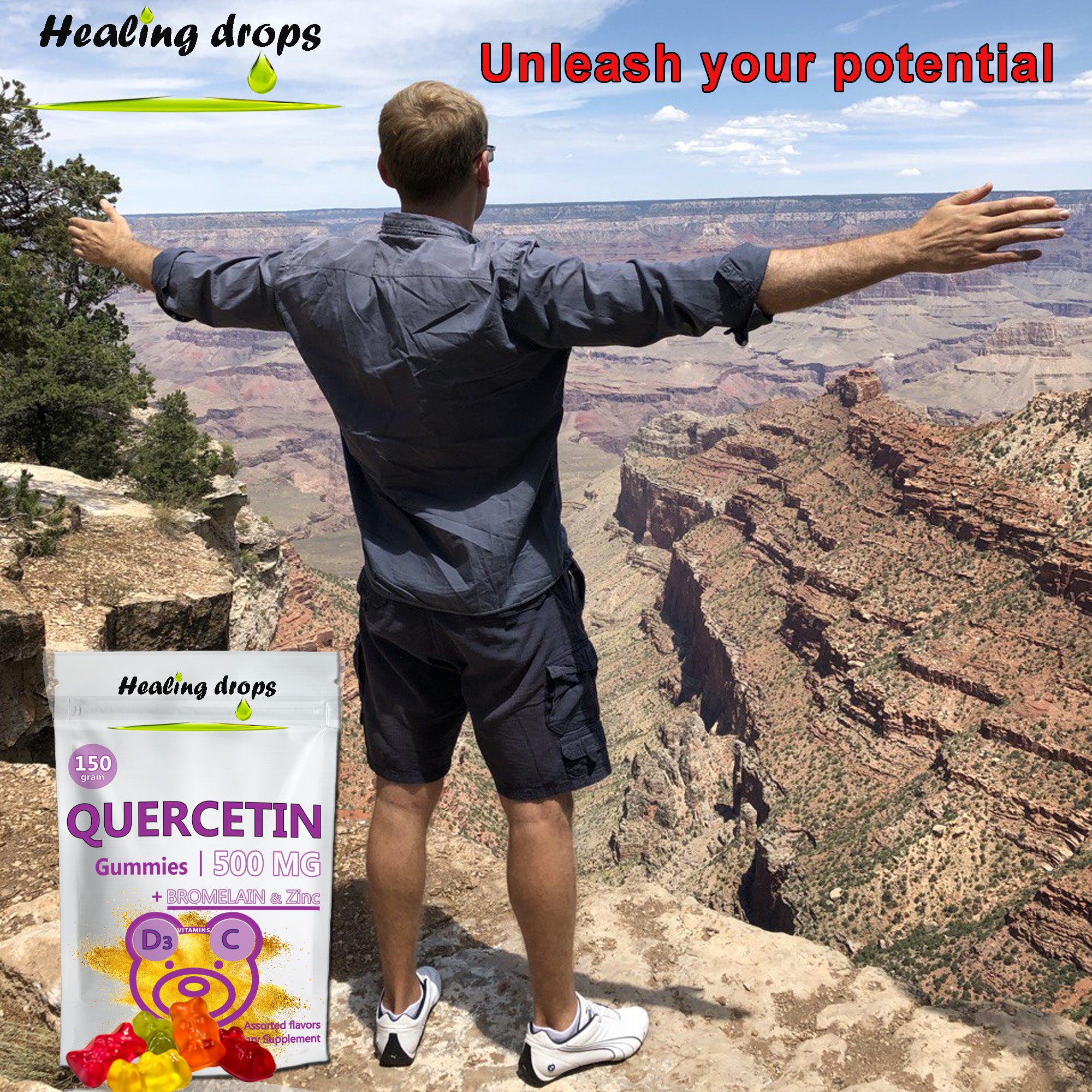 Quercetin + Bromelain Gummies 500mg | Immune &amp; Cellular Support | Healing Drops™