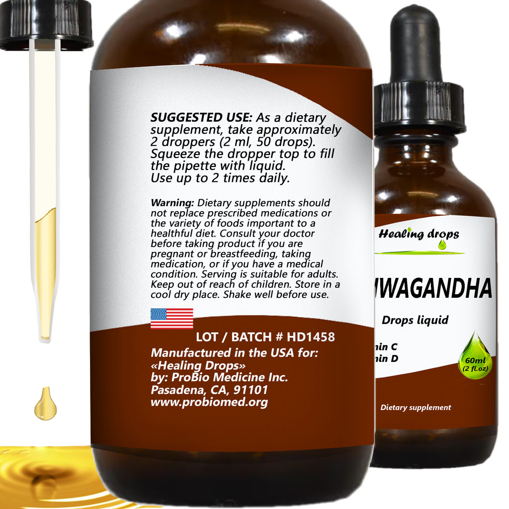Organic Ashwagandha Liquid Drops | Stress & Energy Support | Healing Drops™