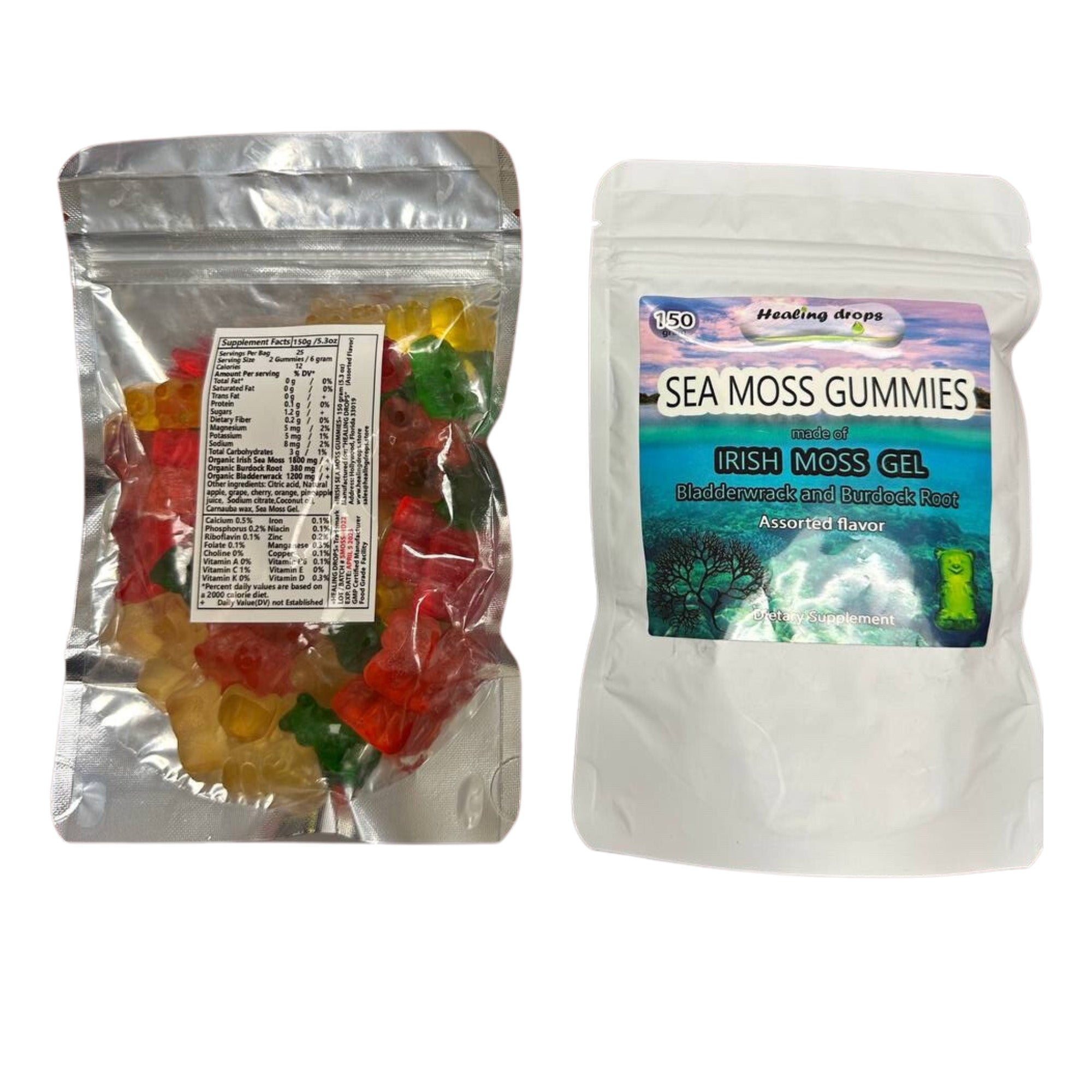 Sea Moss Gummies | Bladderwrack & Burdock Root | Thyroid Skin Detox Support | Healing Drops™