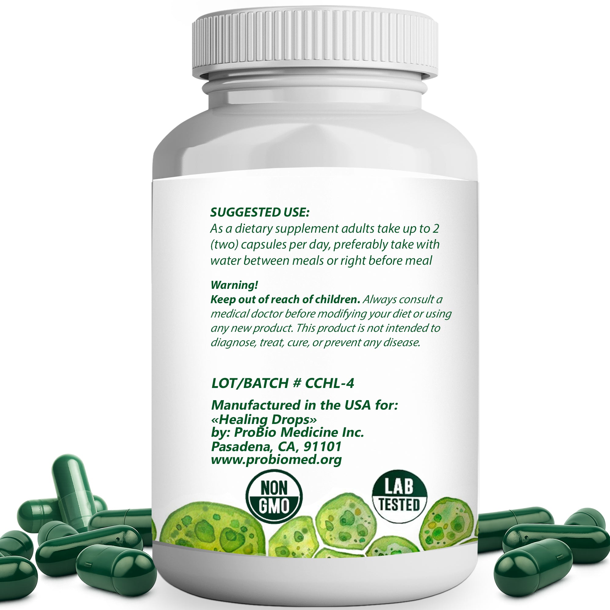 Chlorophyll Capsules 800mg | Detox & Cellular Energy Support | Healing Drops™