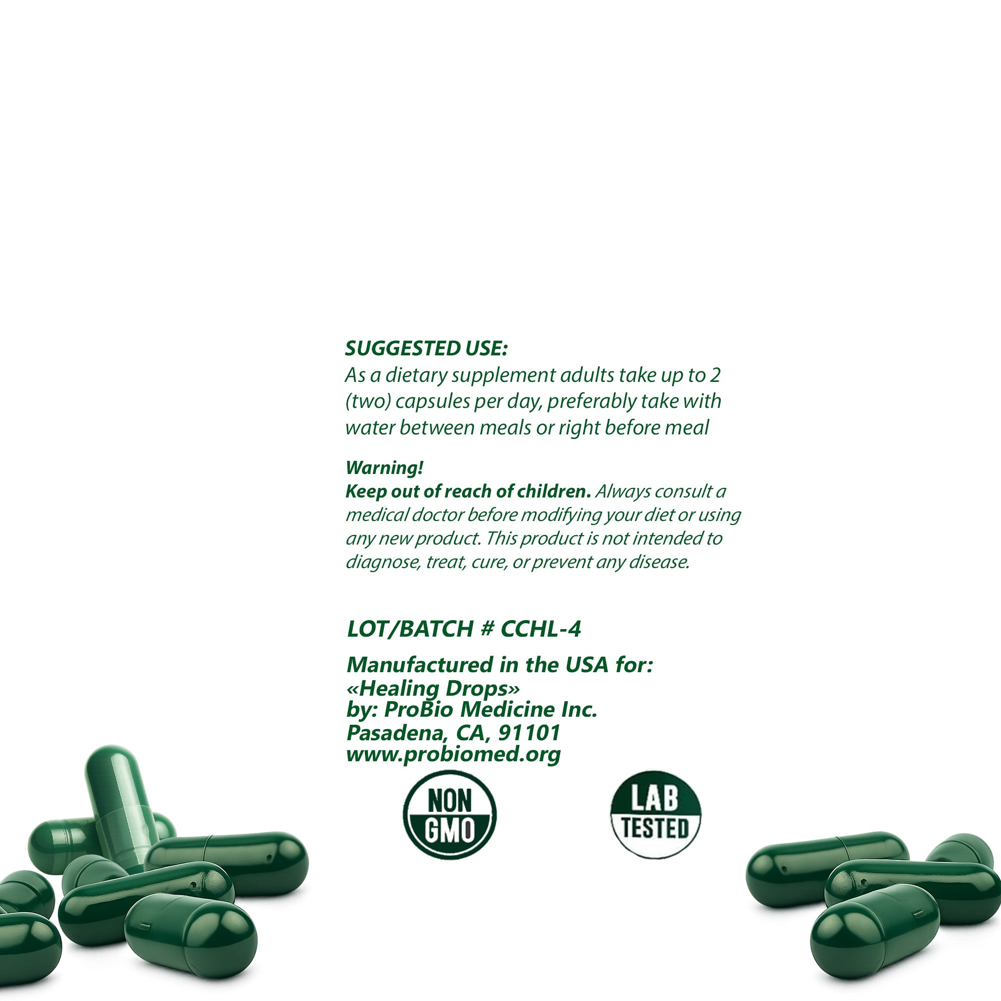 Chlorophyll Capsules 800mg | Detox & Cellular Energy Support | Healing Drops™