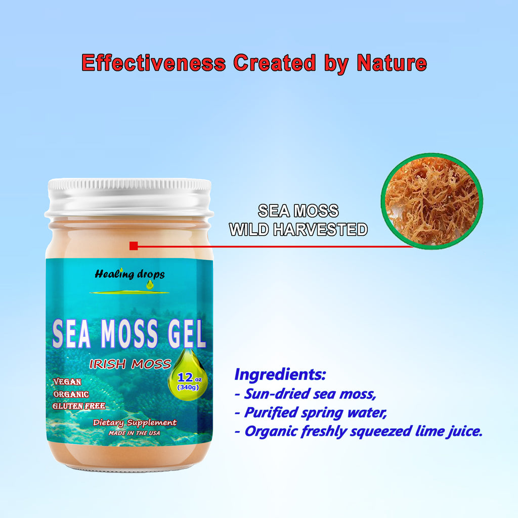 Organic Sea Moss Gel | 92 Minerals & Trace Elements | Healing Drops™
