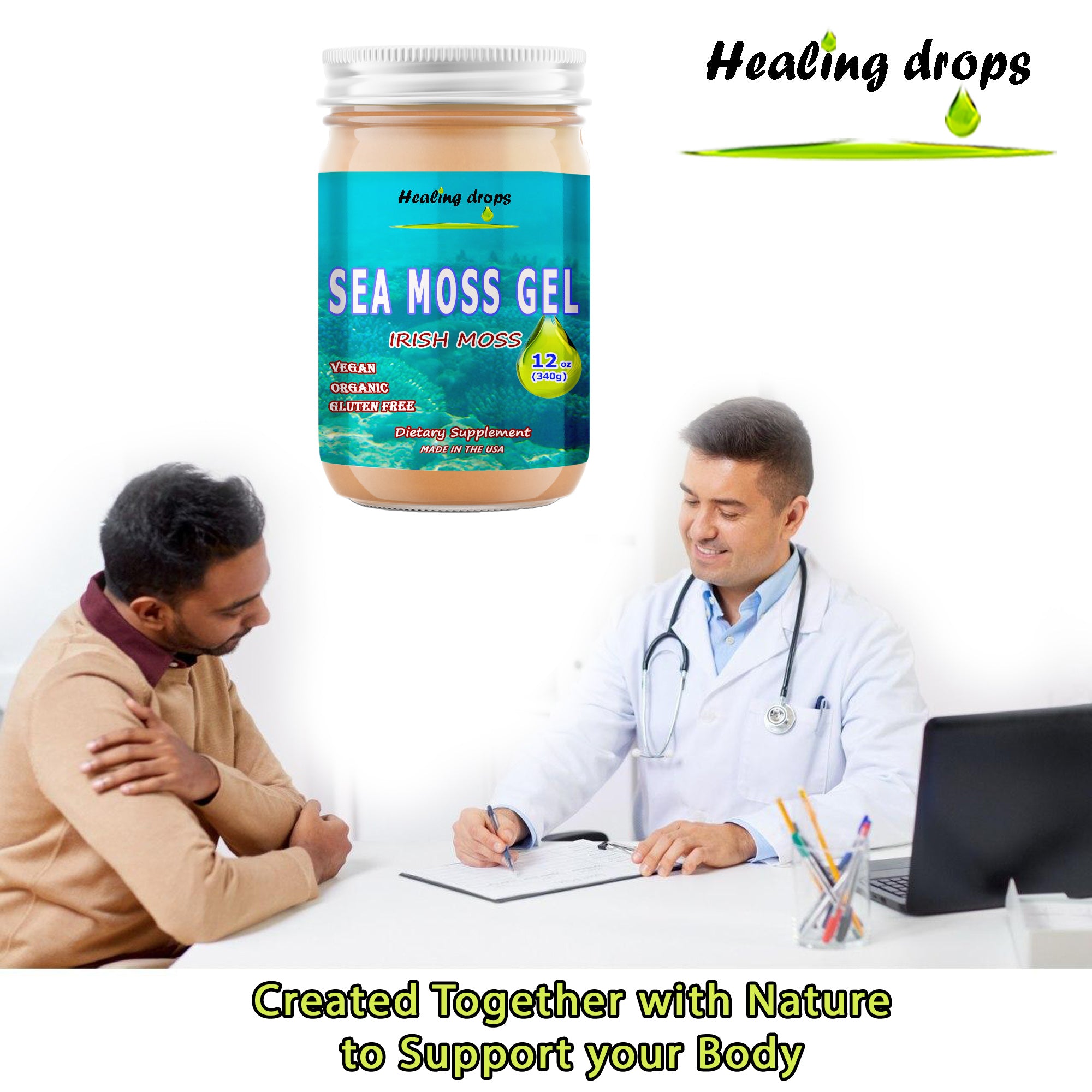 Organic Sea Moss Gel | 92 Minerals & Trace Elements | Healing Drops™