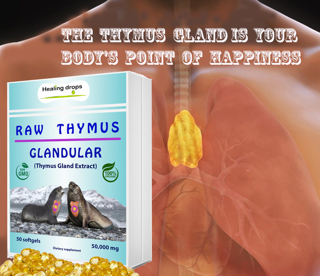 Thymus Gland Raw Tissue Softgels | Immune Regeneration Formula | Healing Drops™