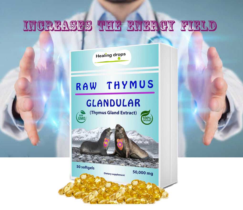 Thymus Gland Raw Tissue Softgels | Immune Regeneration Formula | Healing Drops™