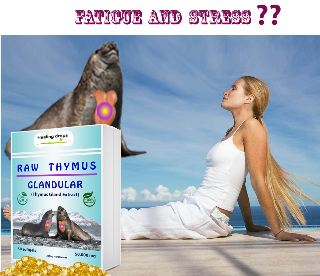 Thymus Gland Raw Tissue Softgels | Immune Regeneration Formula | Healing Drops™