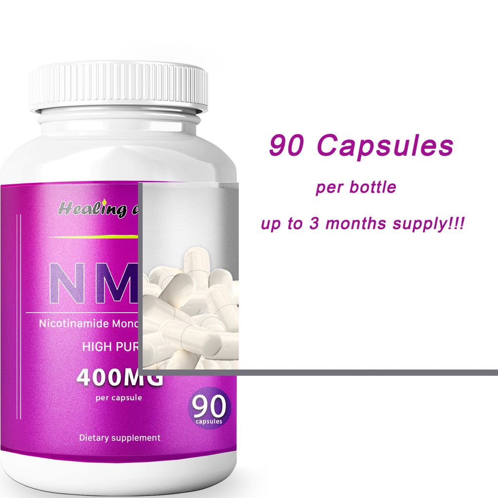NMN 400mg Capsules | NAD+ Support & Cellular Energy | Healing Drops