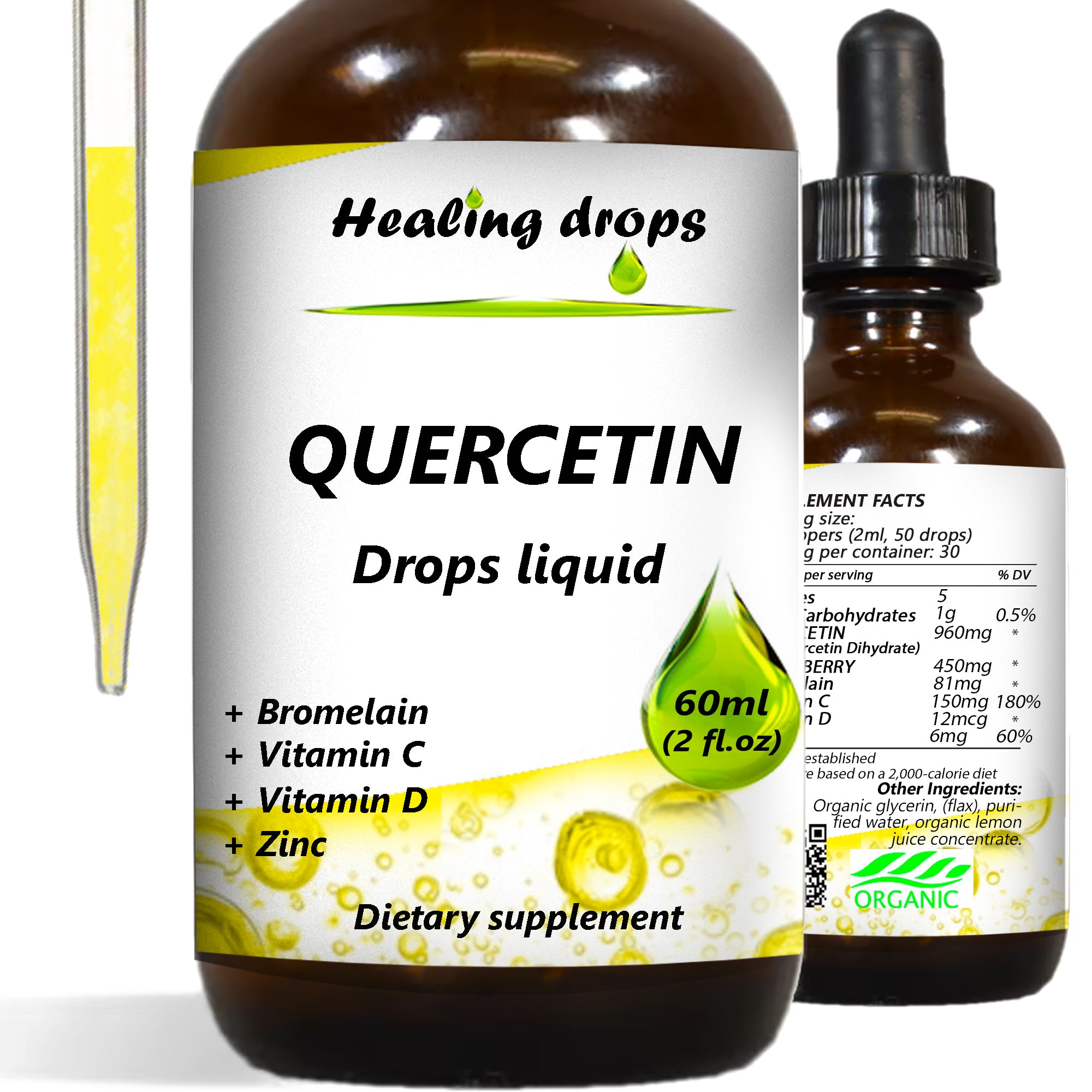 Liquid Quercetin Drops | Natural Immune & Respiratory Support | Healing Drops™