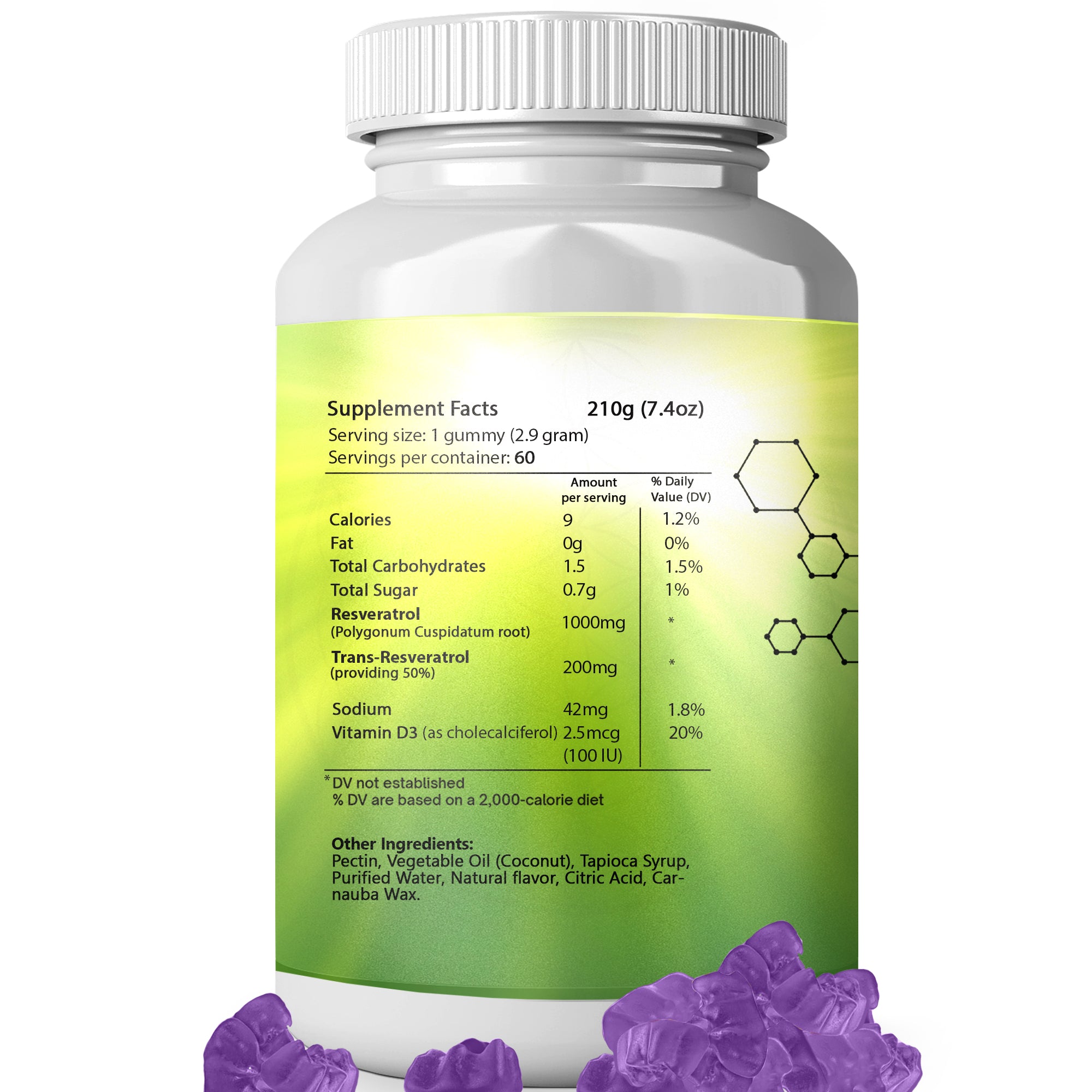 Resveratrol Gummies 1200mg | Antioxidant Immune & Heart Support | Healing Drops™